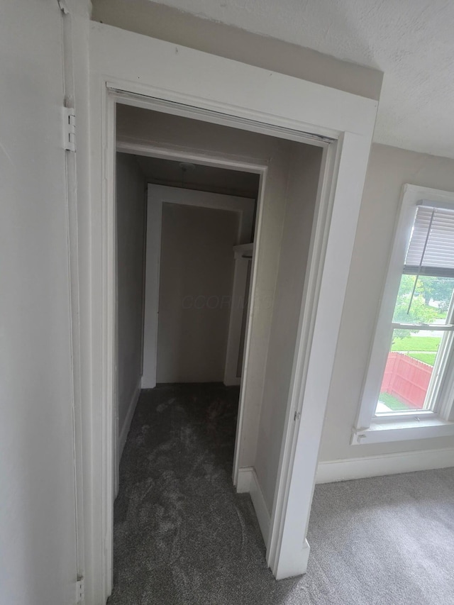 1214 W Mulberry St, Lancaster, OH 43130 - hall with dark colored carpet and baseboards