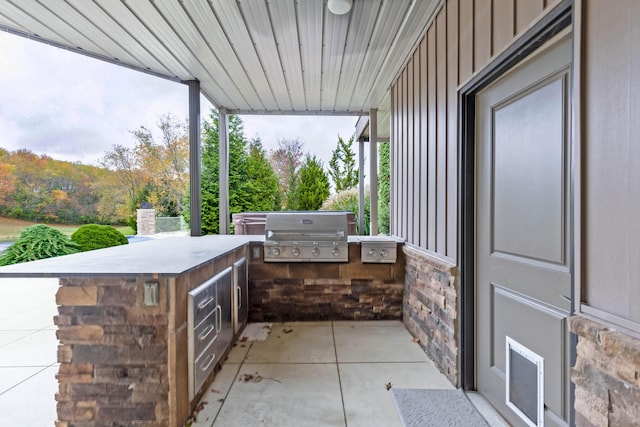 view of patio featuring area for grilling and grilling area