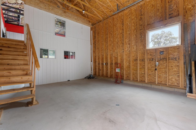 interior space featuring concrete floors