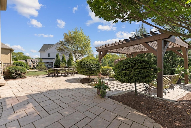 view of patio with a pergola