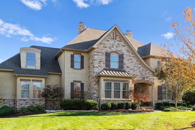 view of front of house with a front lawn