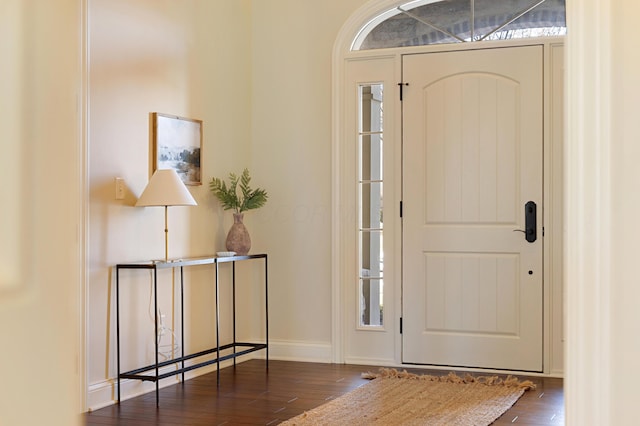 entrance foyer featuring dark hardwood / wood-style flooring