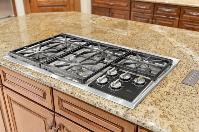 interior details with stainless steel gas stovetop