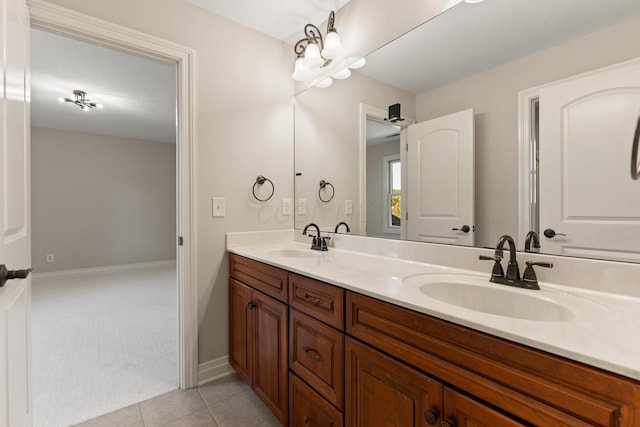 bathroom featuring tile patterned floors and vanity