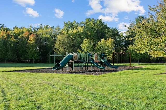 view of playground featuring a yard