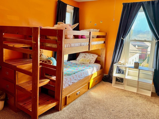 bedroom with carpet floors