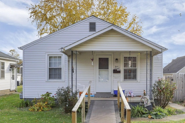 bungalow-style home featuring a porch