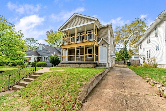 view of front property featuring a front lawn