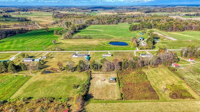 bird's eye view featuring a rural view