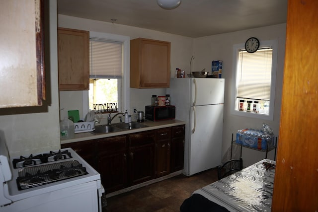 kitchen with white appliances and sink