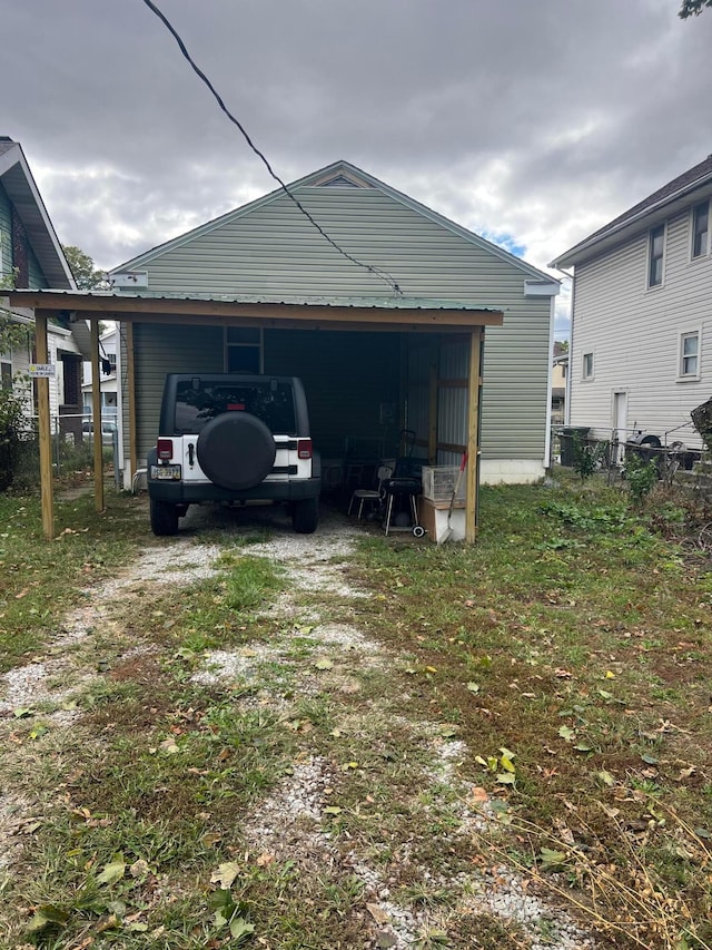 view of garage