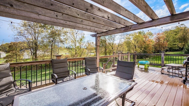 deck with a pergola