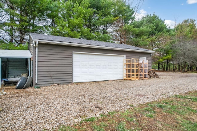 view of garage