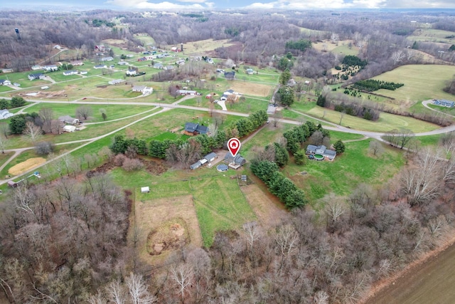 drone / aerial view featuring a rural view