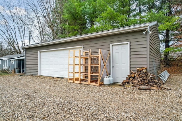 view of garage