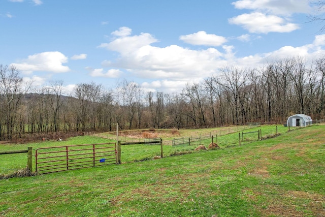 view of yard featuring a rural view