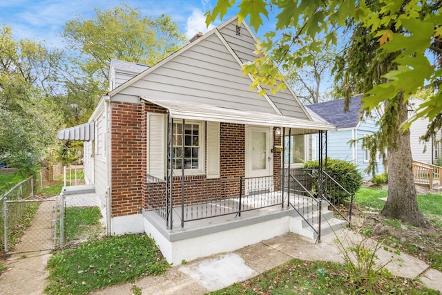 bungalow-style house featuring a porch