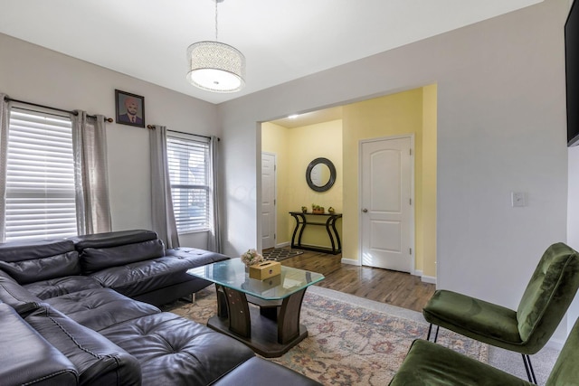 living room featuring wood-type flooring