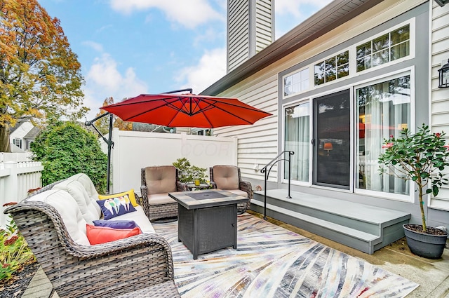 view of patio / terrace with an outdoor hangout area