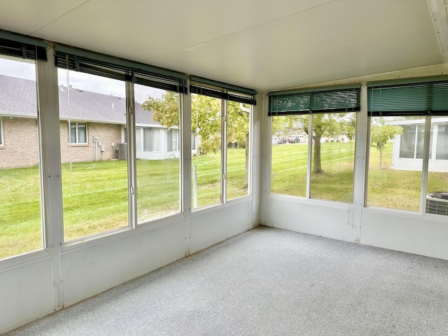 unfurnished sunroom featuring plenty of natural light