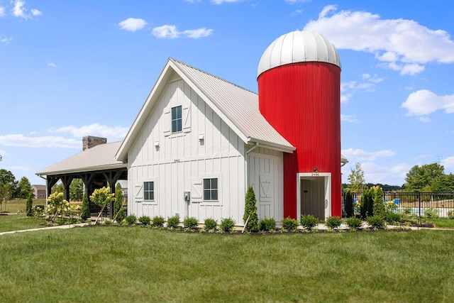 view of home's exterior featuring a lawn