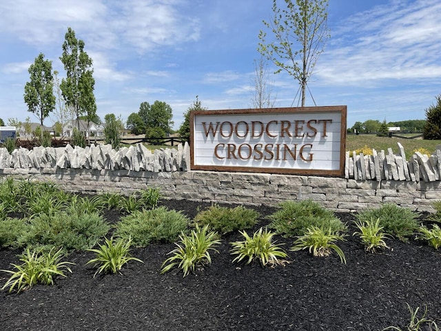 view of community sign