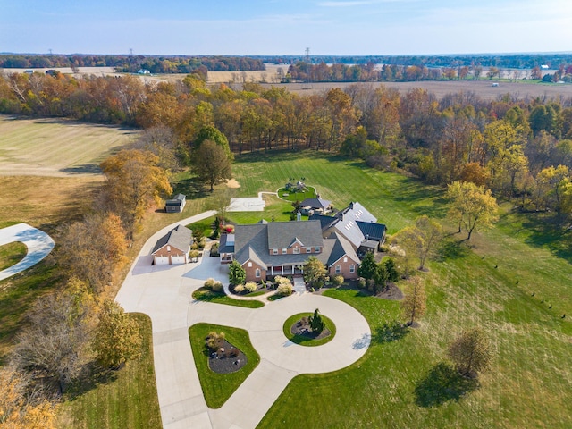 bird's eye view featuring a rural view