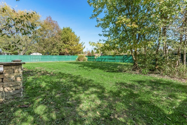 view of yard featuring a fenced backyard