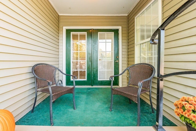 view of patio / terrace featuring french doors