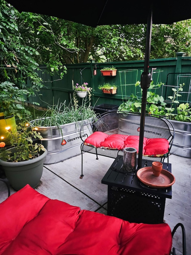 balcony with a patio