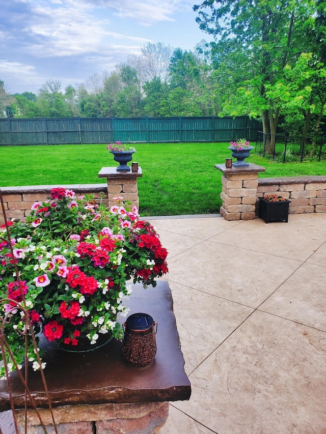 view of patio / terrace featuring a fenced backyard