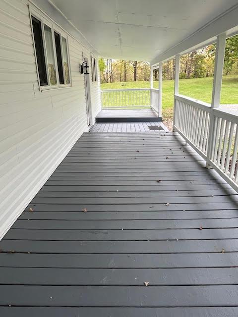 deck with covered porch