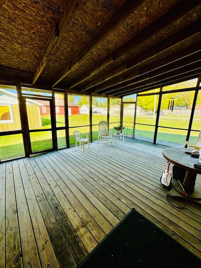 view of unfurnished sunroom