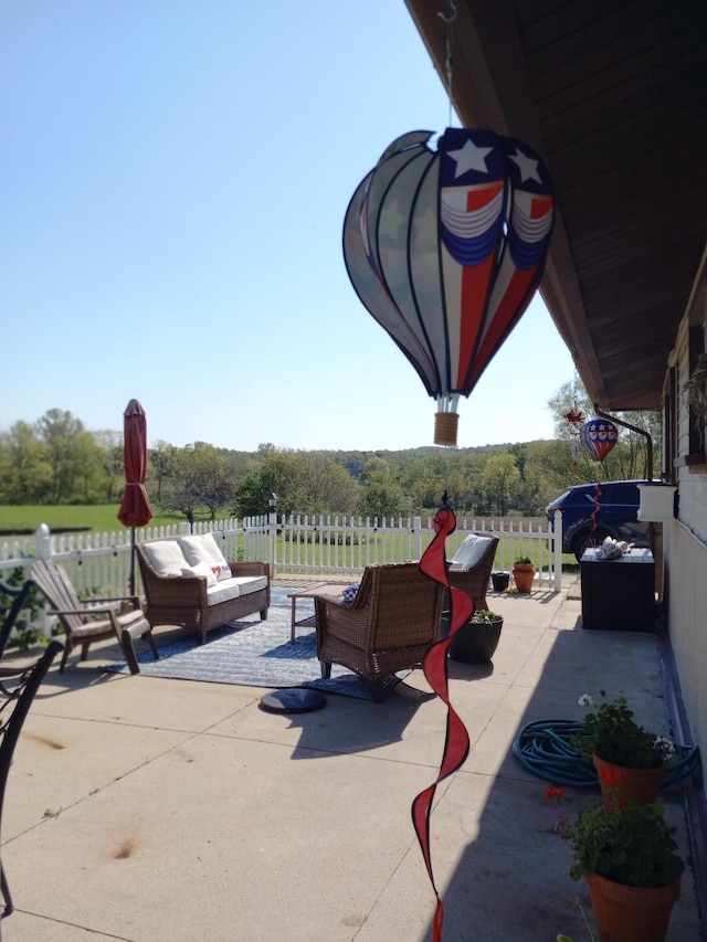 view of patio / terrace featuring an outdoor hangout area