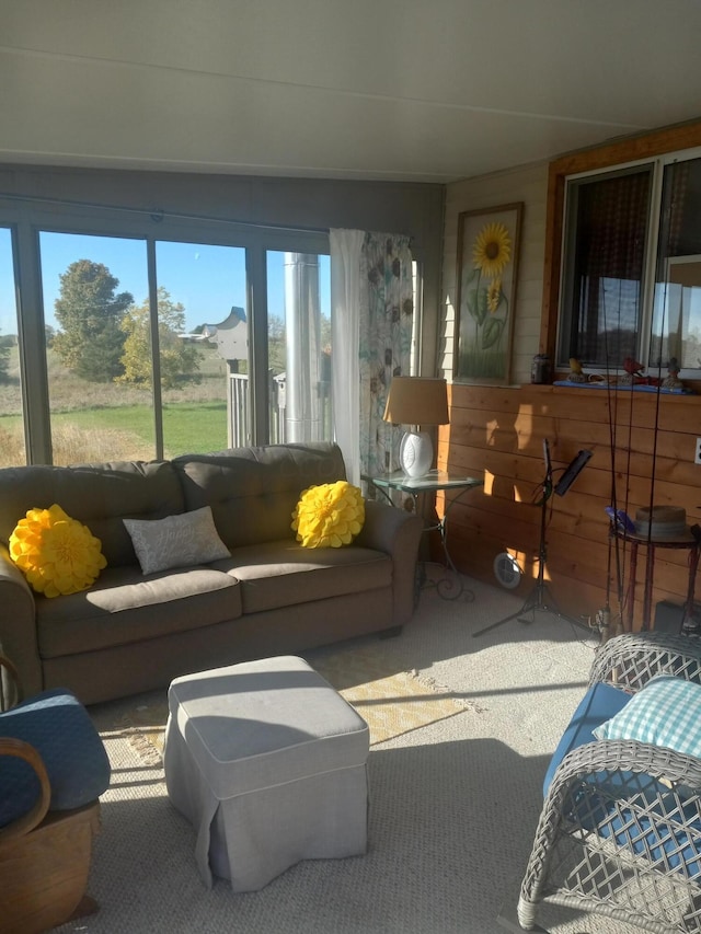 living room featuring carpet floors