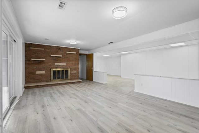 5608 Cardinal Dr, Orient, OH 43146 - unfurnished living room with light wood-type flooring and a fireplace