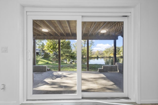 5608 Cardinal Dr, Orient, OH 43146 - doorway to outside with a water view