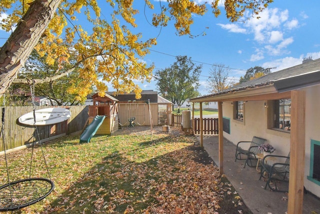 view of yard featuring a playground