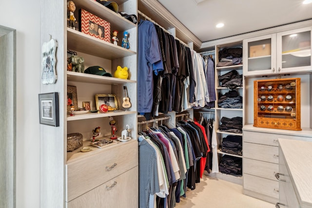 view of walk in closet