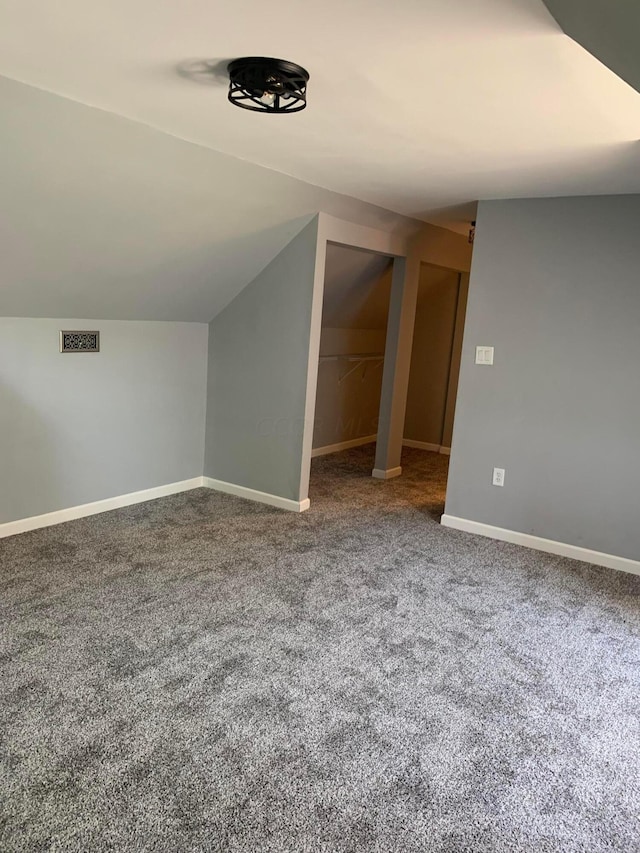 additional living space with carpet and lofted ceiling