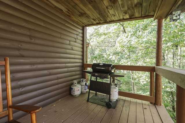 deck with grilling area