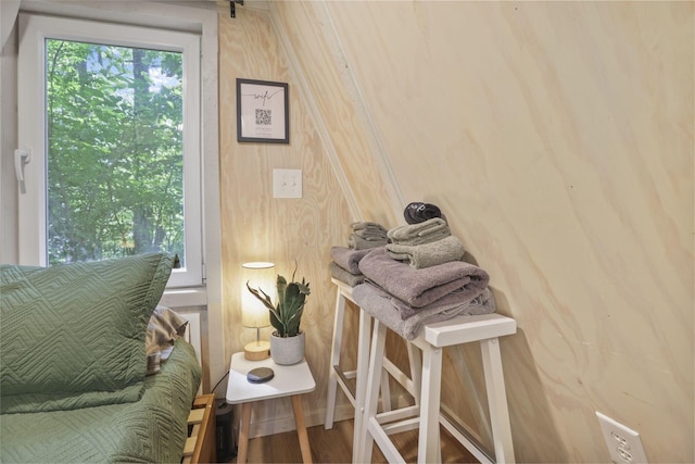 sitting room featuring hardwood / wood-style flooring