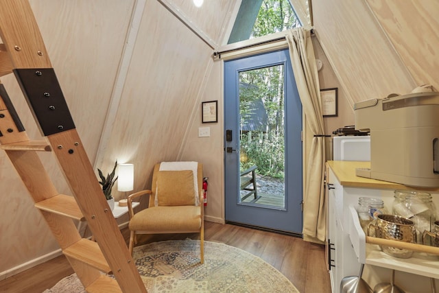 doorway featuring light hardwood / wood-style flooring