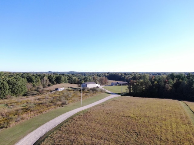 bird's eye view featuring a rural view