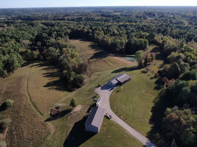 drone / aerial view featuring a rural view