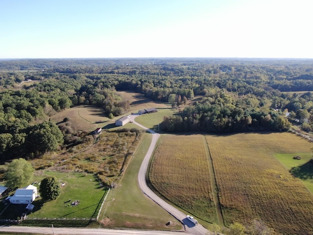 drone / aerial view featuring a rural view