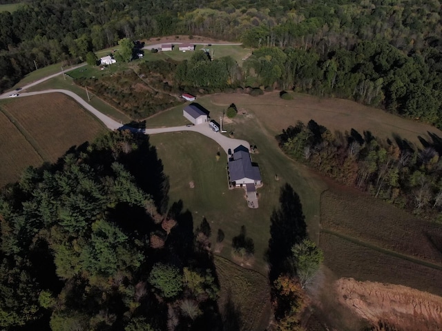 aerial view with a rural view