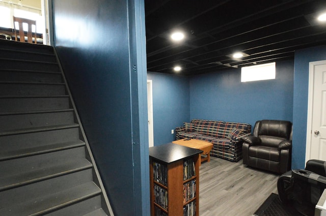 living room featuring hardwood / wood-style flooring