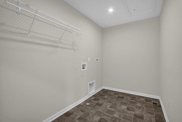 laundry area featuring hookup for an electric dryer and washer hookup