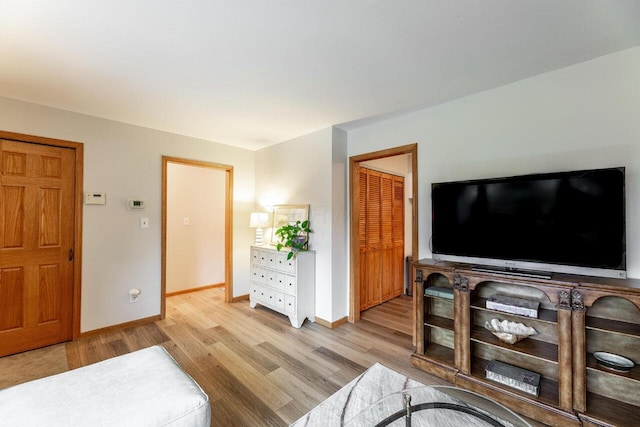 living room featuring light wood-type flooring